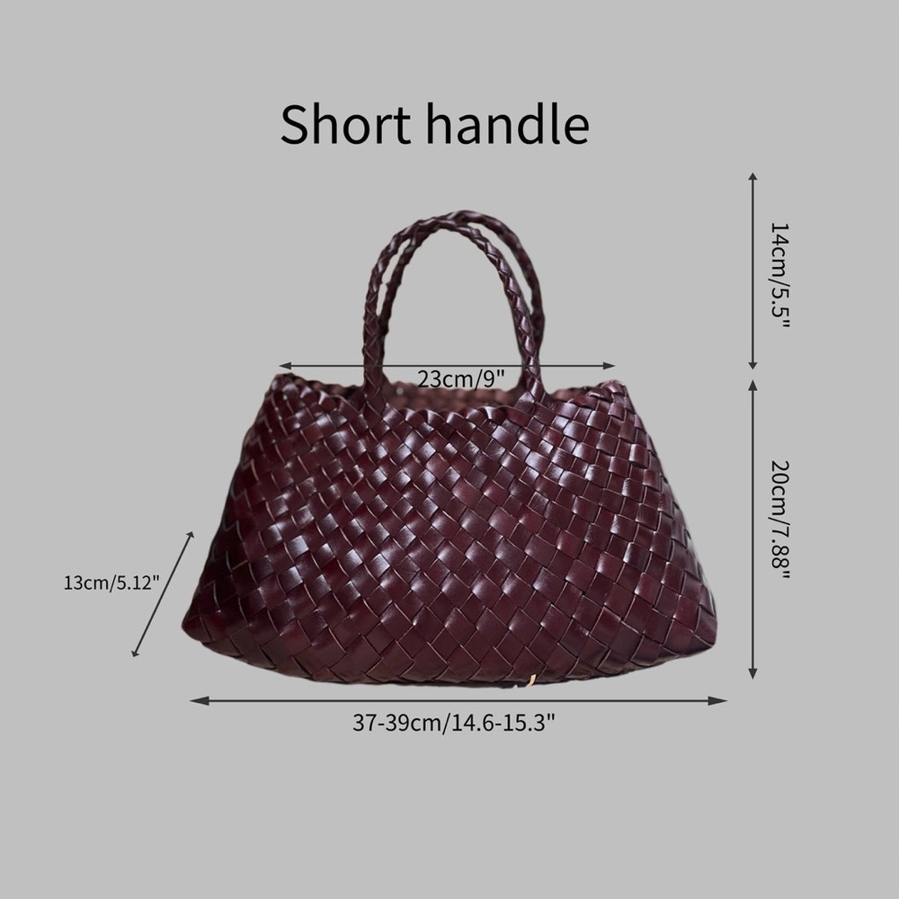 Handwoven leather tote bag chocolate brown dragon diffusion style - Picture 7 of 7